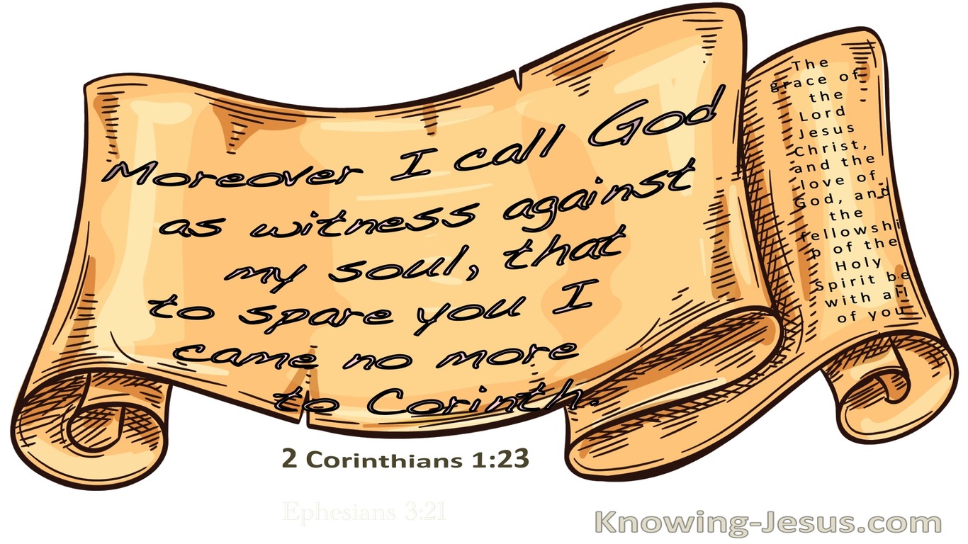 2 Corinthians 1:23 I Call God As My Witness (beige)